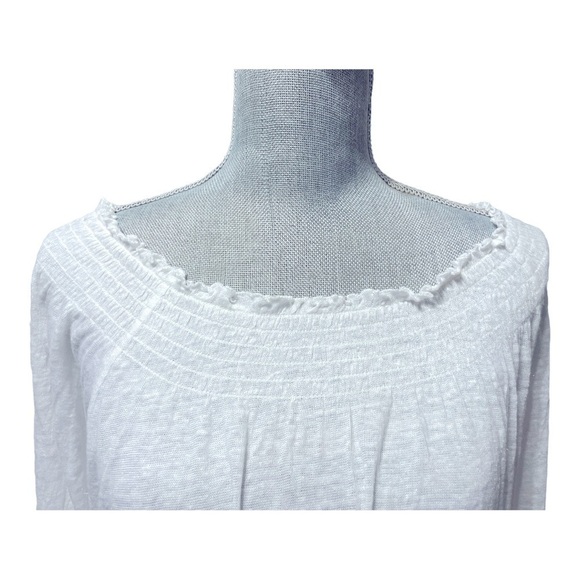 INC Beachwear Linen Beaded White Off Shoulder Top size M - Picture 3 of 11